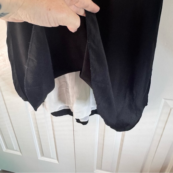 Eileen Fisher Black Sleeveless Shift Dress 100% Silk Lined Size Medium - Picture 6 of 8